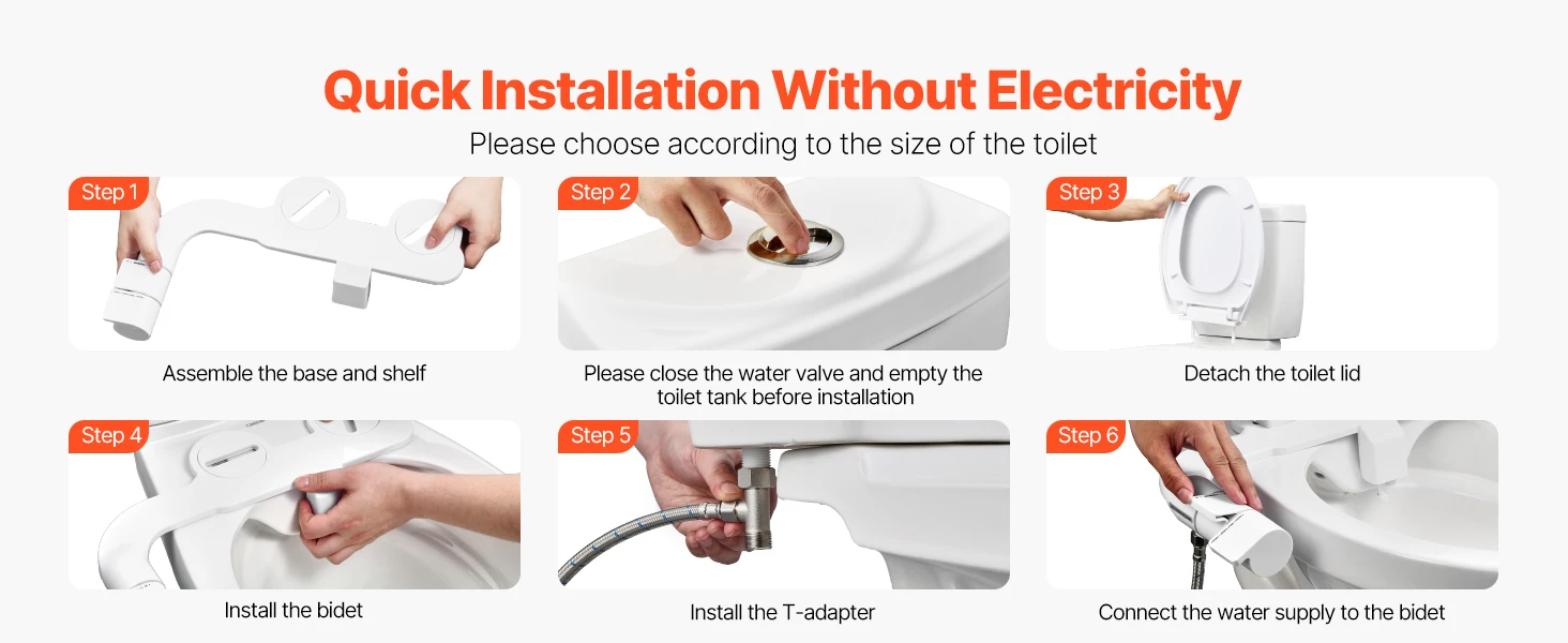 SucceBuy Bidet Attachment for Toilet Dual Retractable Nozzle Adjustable Water Pressure Cold Water Sprayer for Rear Feminine Wash