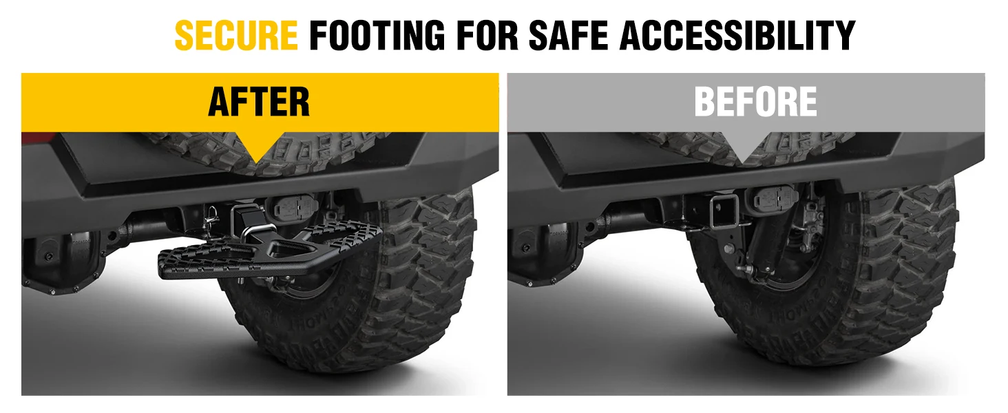 Nilight Car Rear Bumper Receiver Trailer Tow Hitch Step Bar Pedal for Pickup Truck SUV Bumper Guard Protector Exterior Access