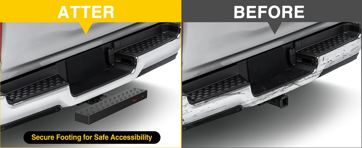 Nilight Car Rear Bumper Receiver Trailer Tow Hitch Step Bar Pedal for Pickup Truck SUV Bumper Guard Protector Exterior Access