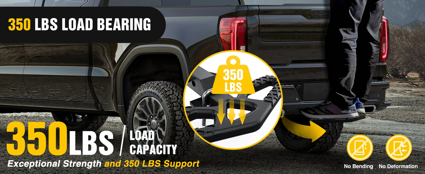 Nilight Car Rear Bumper Receiver Trailer Tow Hitch Step Bar Pedal for Pickup Truck SUV Bumper Guard Protector Exterior Access
