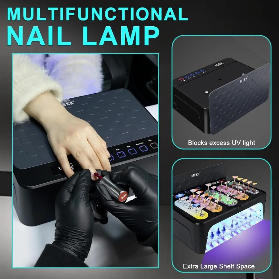 LED Nail Lamp Luxury Cordless UV Light for Gel Nails with Red Light Skincare4+2 Timer Modes TwoHand Design Professional Nail