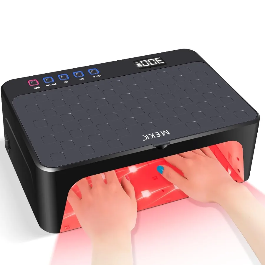 LED Nail Lamp Luxury Cordless UV Light for Gel Nails with Red Light Skincare4+2 Timer Modes TwoHand Design Professional Nail