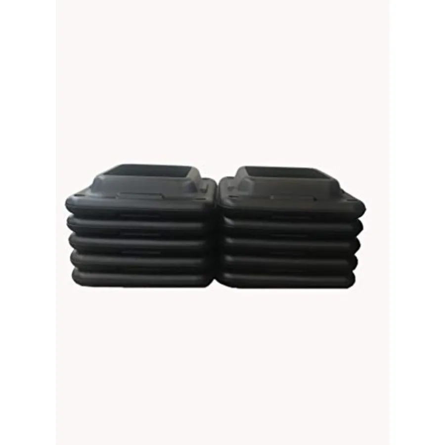 Fitness Aerobic Step Risers 10 Pack Black Exercise Step Platforms for Step Aerobics Training High Durability and Stable Support