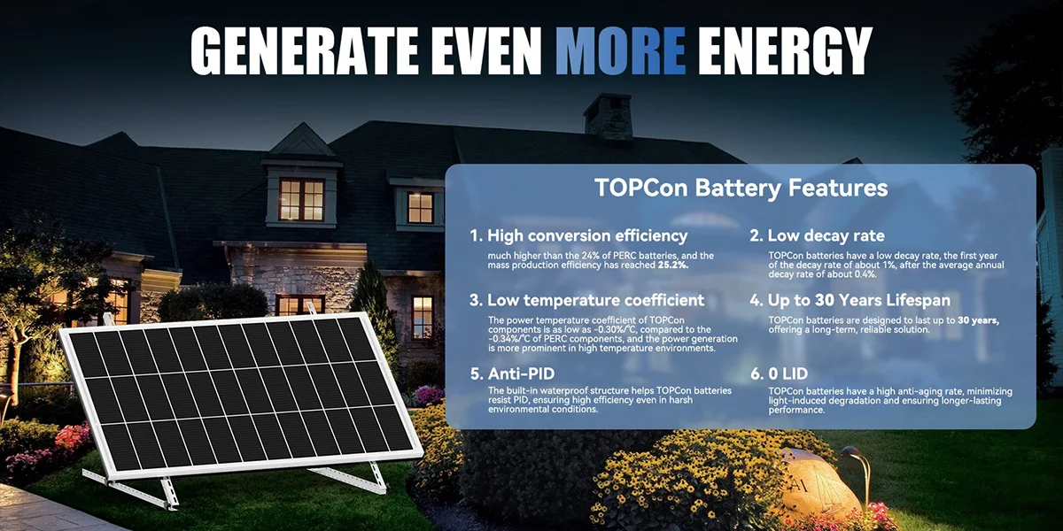 RVPOZWER 200W/400W/800W Rigid Solar Panels 18BB N-Type Mono Cells High Efficiency PV Power for Home RV Charge Outdoor Off-Grid
