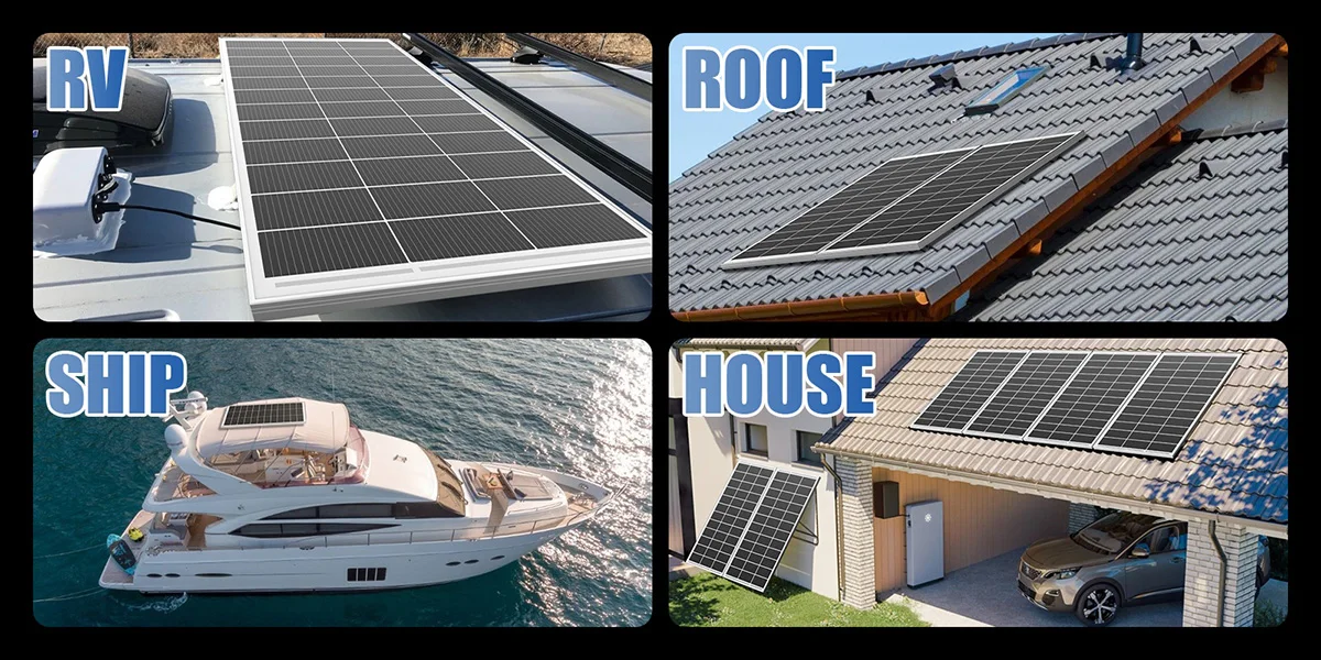 RVPOZWER 200W/400W/800W Rigid Solar Panels 18BB N-Type Mono Cells High Efficiency PV Power for Home RV Charge Outdoor Off-Grid