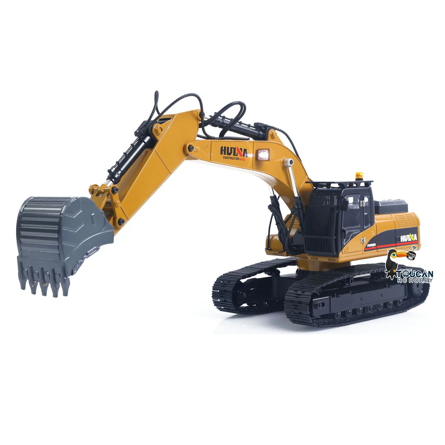 US Stock HUINA New Upgrade 580 1/14 Metal Excavator RC Engineering Vehicles Electric Model Toys Ball Grabber Shear Claw Sound Lights Remote Control Cars Toys
