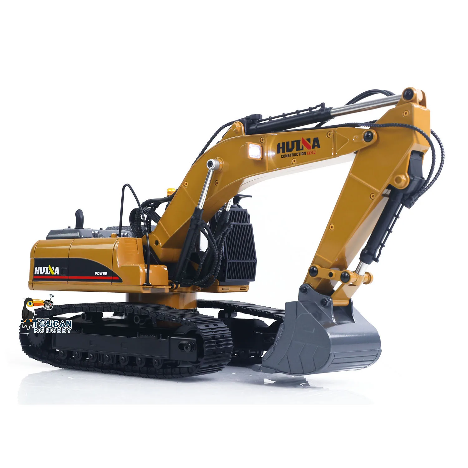 US Stock HUINA New Upgrade 580 1/14 Metal Excavator RC Engineering Vehicles Electric Model Toys Ball Grabber Shear Claw Sound Lights Remote Control Cars Toys