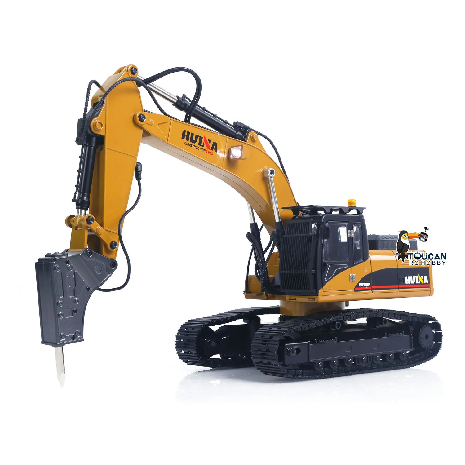 US Stock HUINA New Upgrade 580 1/14 Metal Excavator RC Engineering Vehicles Electric Model Toys Ball Grabber Shear Claw Sound Lights Remote Control Cars Toys