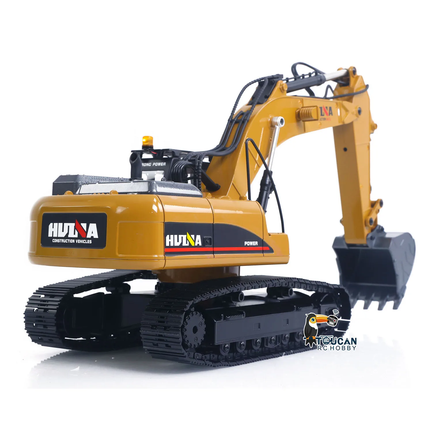 US Stock HUINA New Upgrade 580 1/14 Metal Excavator RC Engineering Vehicles Electric Model Toys Ball Grabber Shear Claw Sound Lights Remote Control Cars Toys