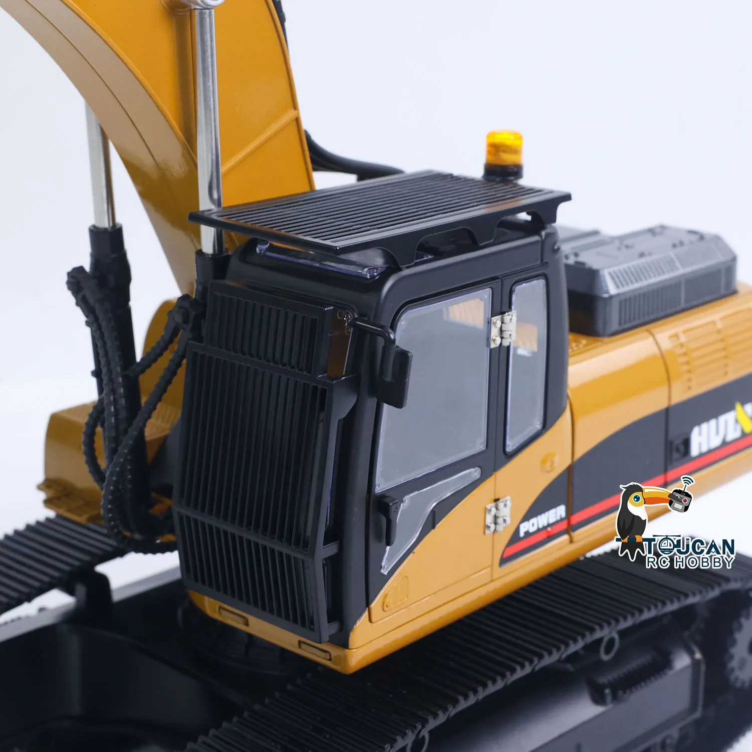US Stock HUINA New Upgrade 580 1/14 Metal Excavator RC Engineering Vehicles Electric Model Toys Ball Grabber Shear Claw Sound Lights Remote Control Cars Toys