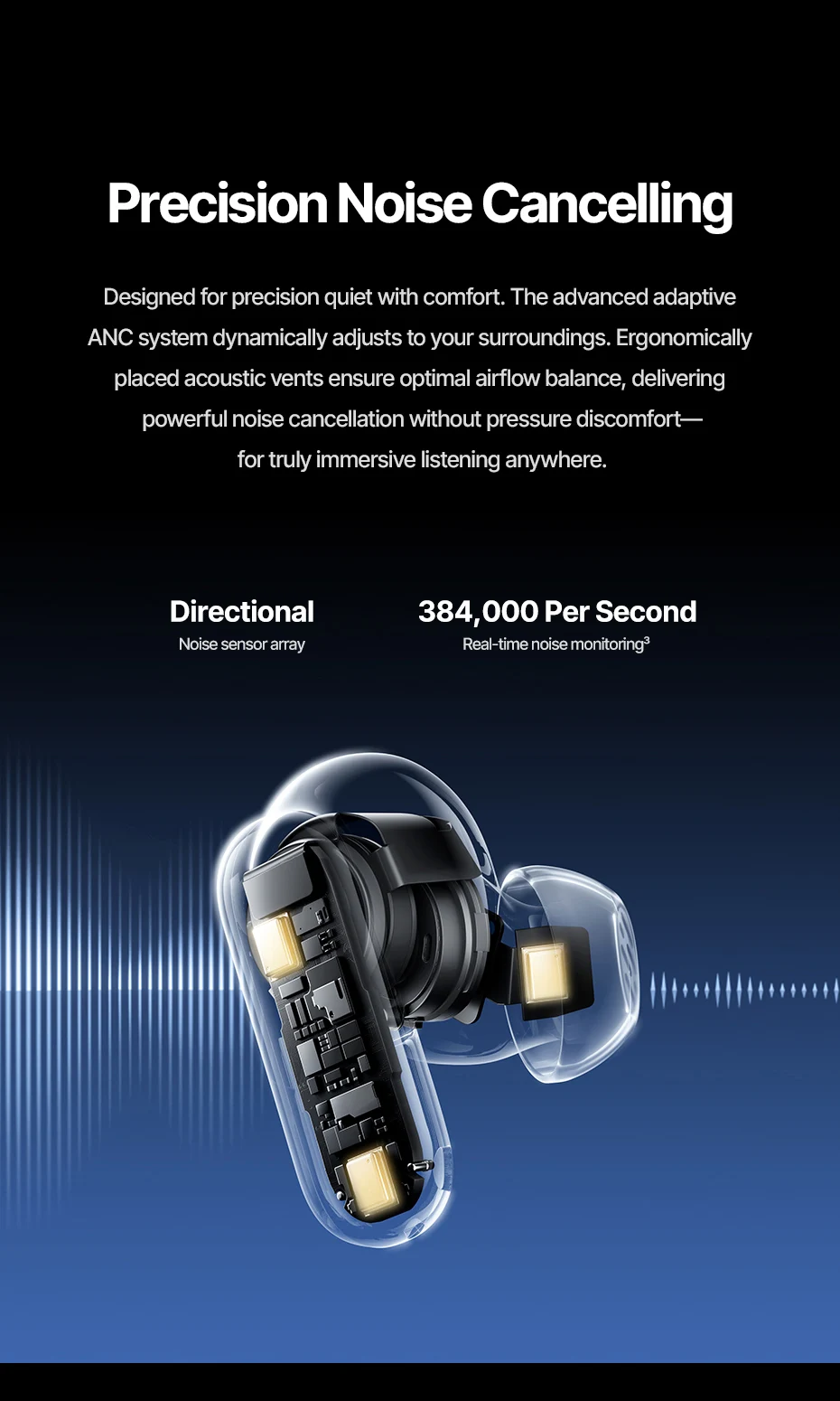 Baseus Inspire XP1 Adaptive Noise Cancelling Earbuds Sound by Bose Dolby Audio Adaptive Tuning Sound 6-Mic Clear Calls Earphones