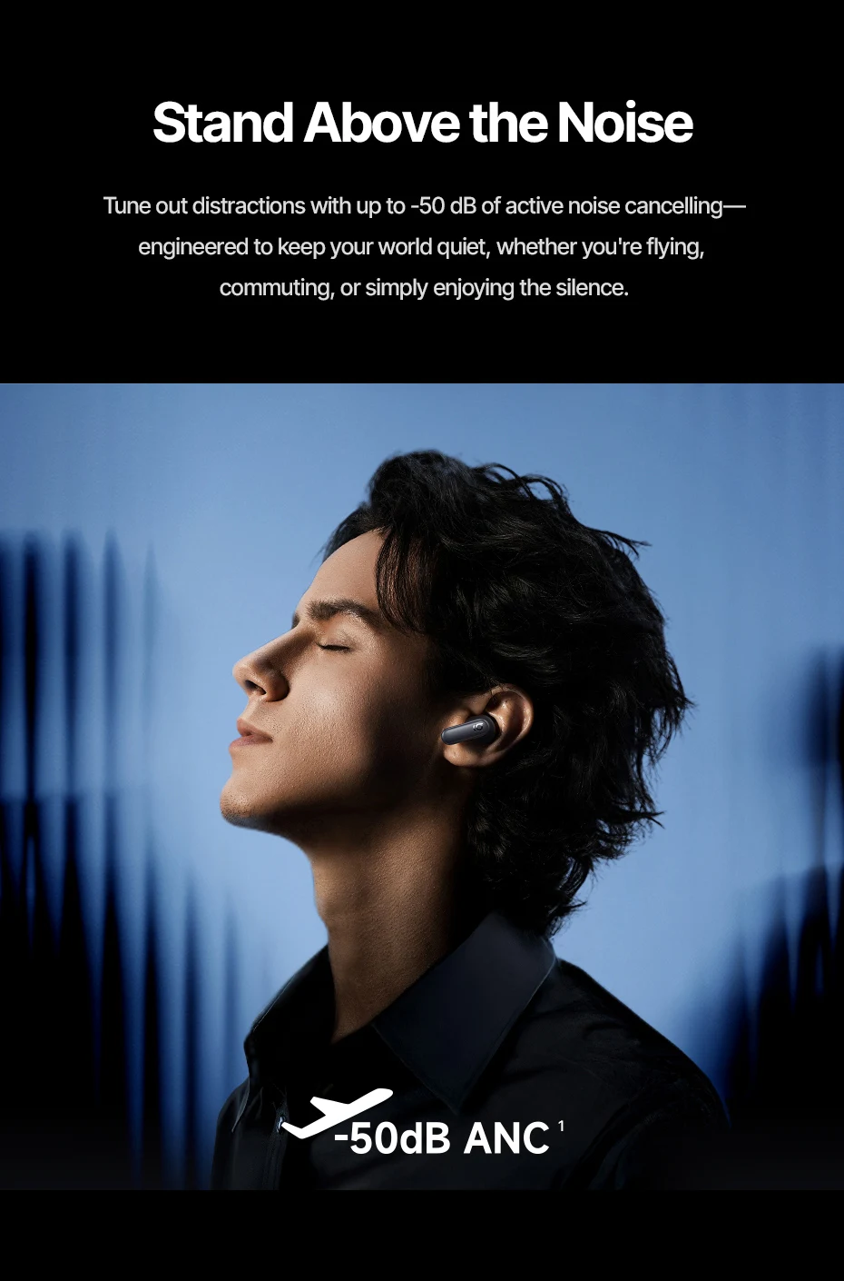 Baseus Inspire XP1 Adaptive Noise Cancelling Earbuds Sound by Bose Dolby Audio Adaptive Tuning Sound 6-Mic Clear Calls Earphones