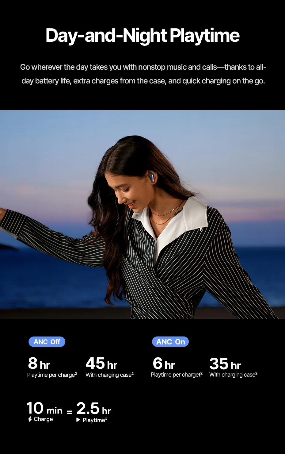 Baseus Inspire XP1 Adaptive Noise Cancelling Earbuds Sound by Bose Dolby Audio Adaptive Tuning Sound 6-Mic Clear Calls Earphones