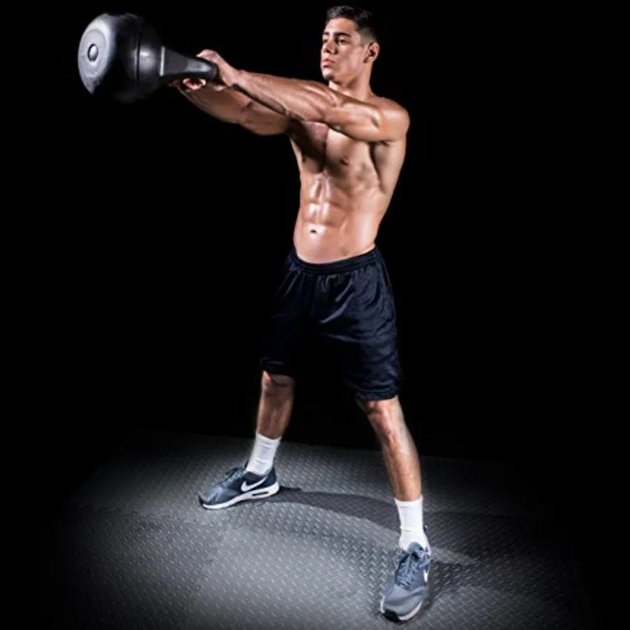 Vinyl Plastic Kettlebell for Home Gym Use Black Durable Coated Surface Available in 10 15 20 25 30 and 35 lbs