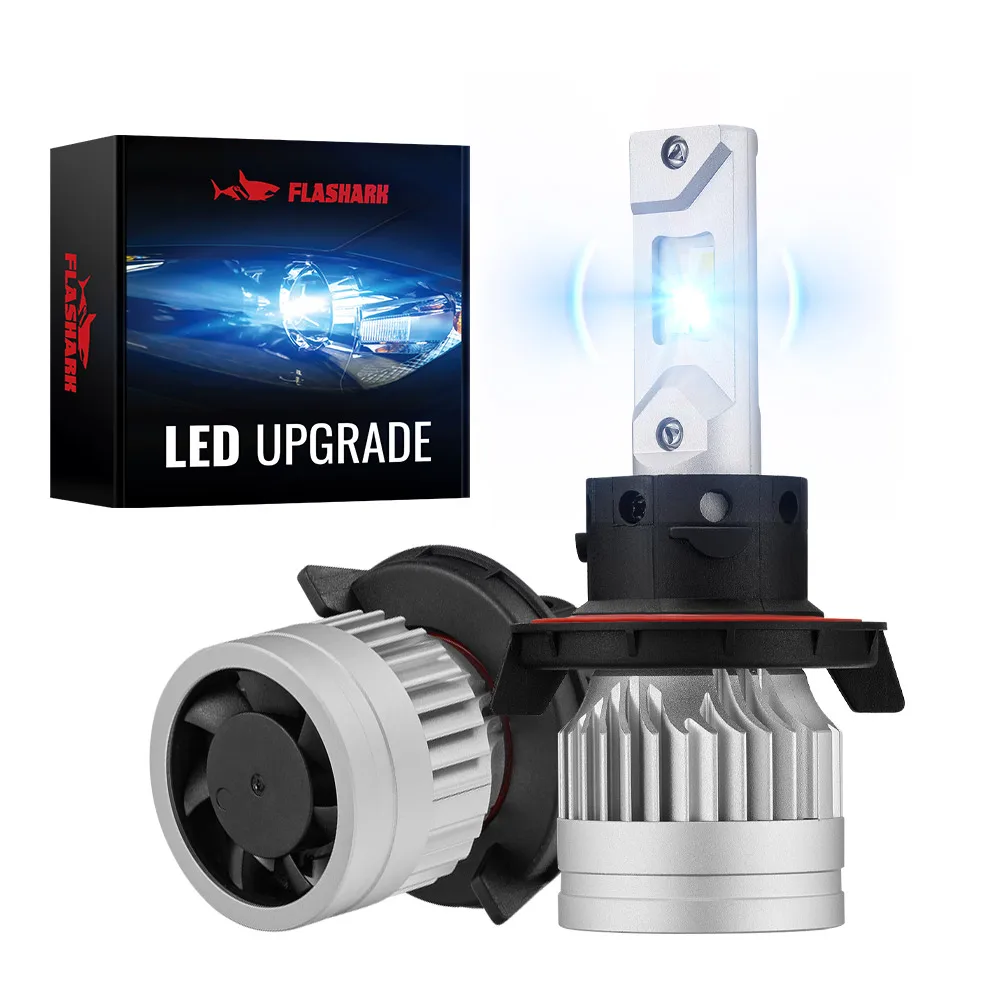 2Pcs H13/9008 80W 6500K White 24000LM IP67 LED Headlight Bulbs High Quality Chip Plug and Play High and low Beam light