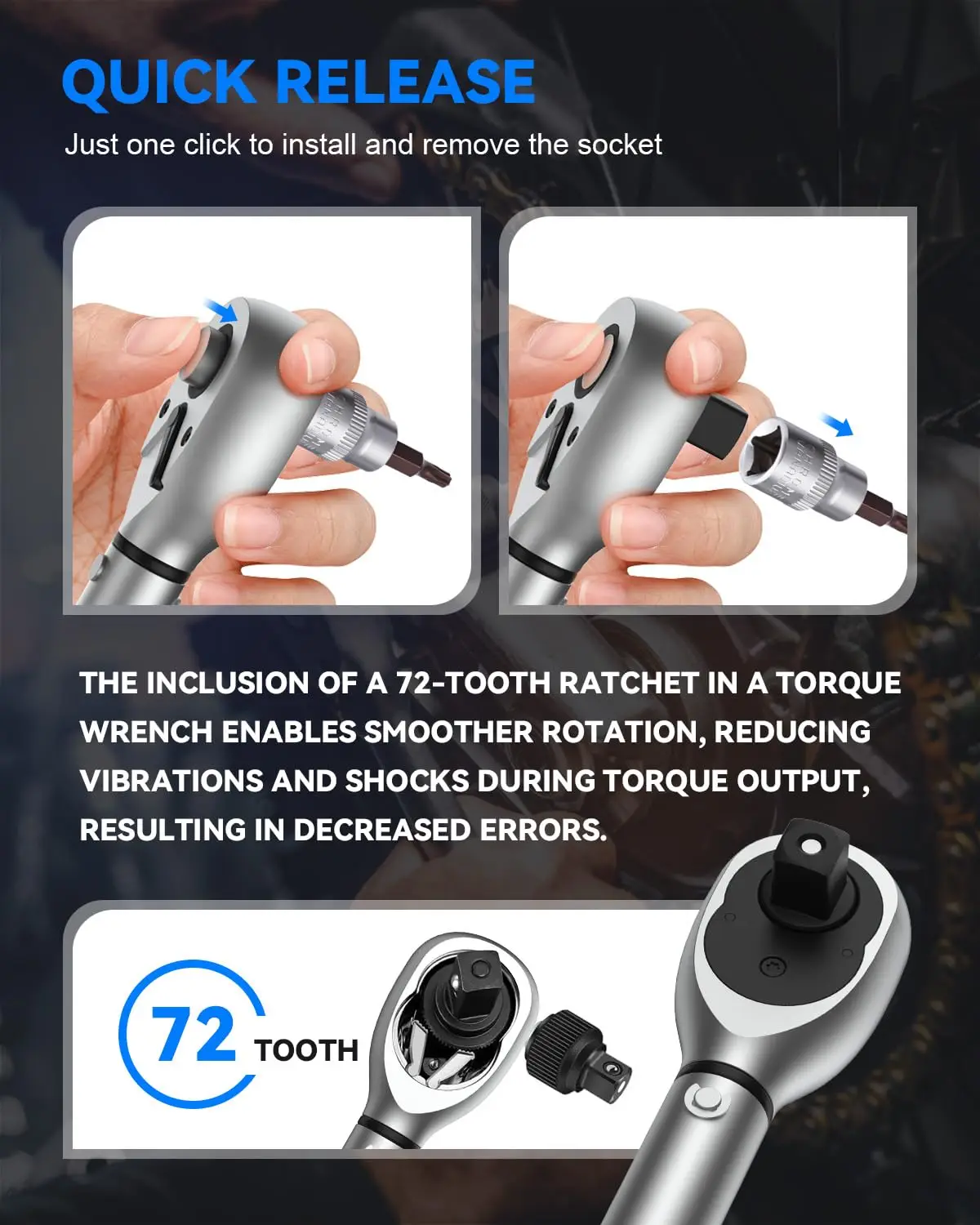 GOYOJO 8-Pcs Magnetic Torque Wrench Kit, 10-60Nm Ultra-Thin Spark Plug Replacement Kit for Exhaust System Maintenance DIY