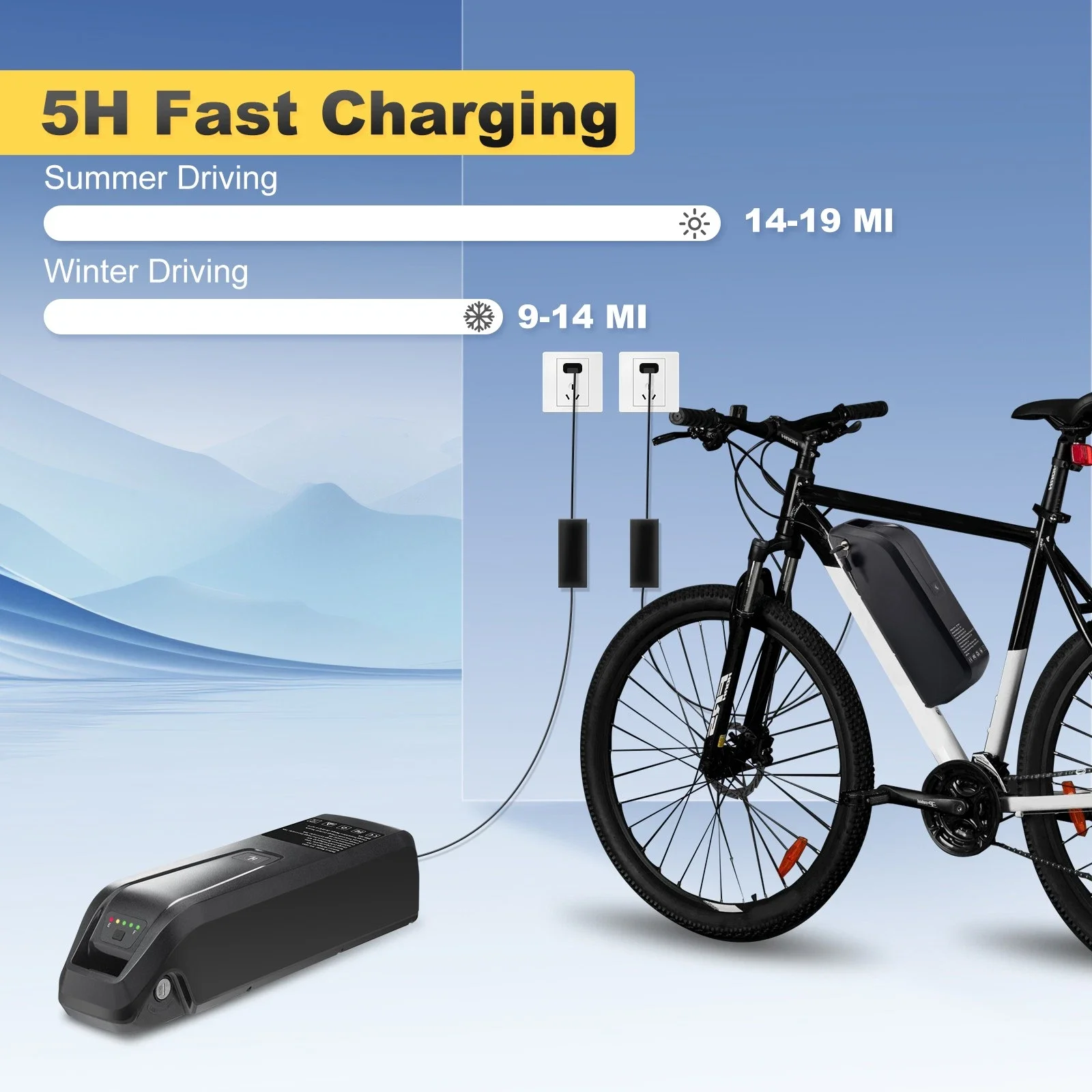 48V 20AH E-Bike Battery Genuine Aleaivy 48V 10Ah/15Ah/20Ah 200W -1500W Electric Bicycle Bike Ebike 18650/21700 Lithium Battery Pack 30A BMS for Bafang BBS02 BBS03 BBSHD Motor With 54.6V 2A Charger, XT60 Connector, USB Port and Base,Ship from United States