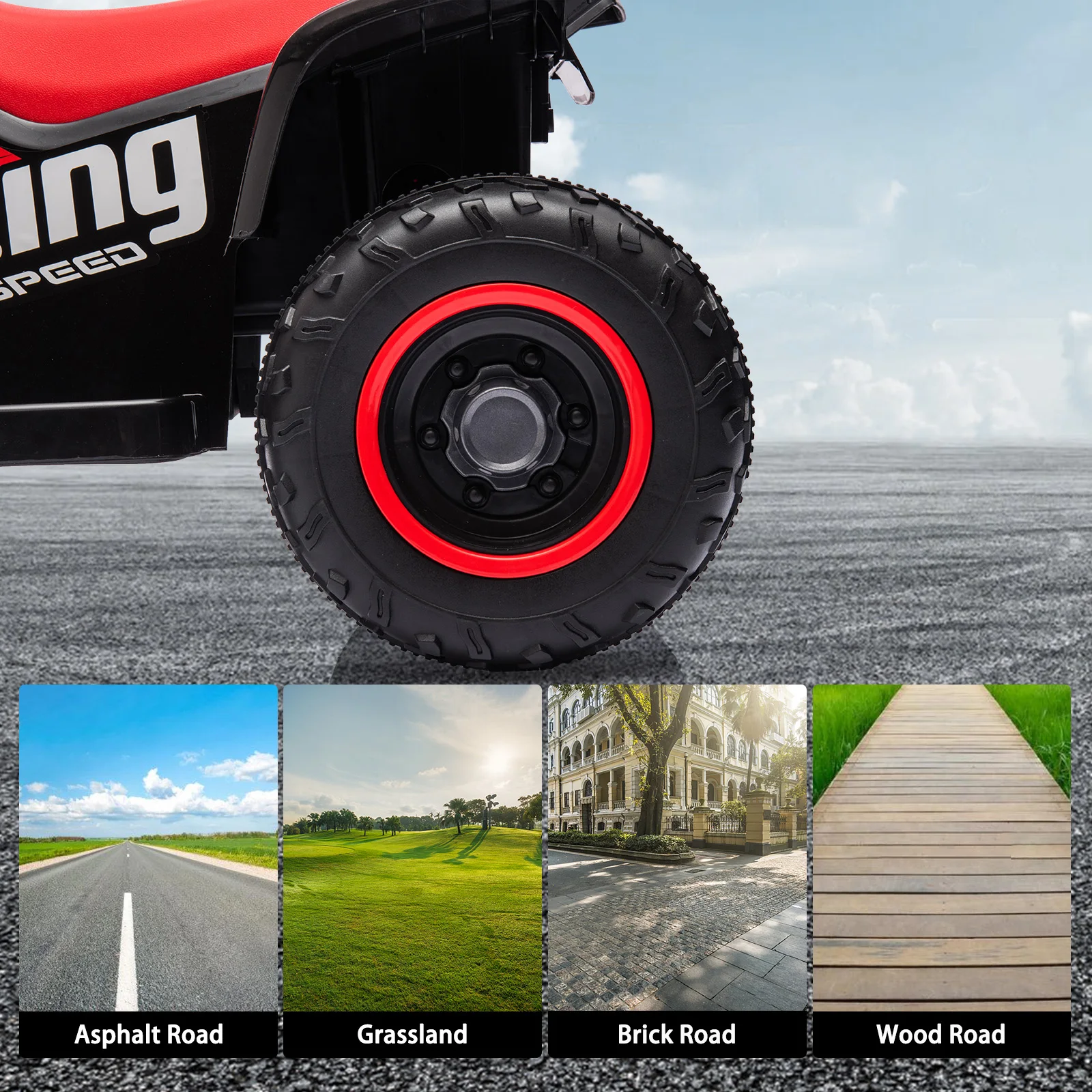 6V Kids Ride On Electric ATV, Ride Car with LED Headlights, Ride-On Toy for Toddlers 1-3 Boys & Girls with Music, Forward & Reverse