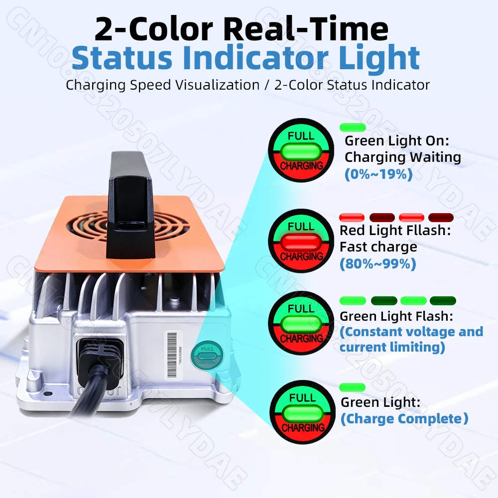 US Stock APP Control 48V 105ah Lifepo4 Battery Pack 3A Active Balancing 5736WH With Charger LCD Screen 16S 200A Smart BMS 51.2V Rechargeable Golf Cart Battery For RV Home Solar Energy Storage Golf Cart Battery