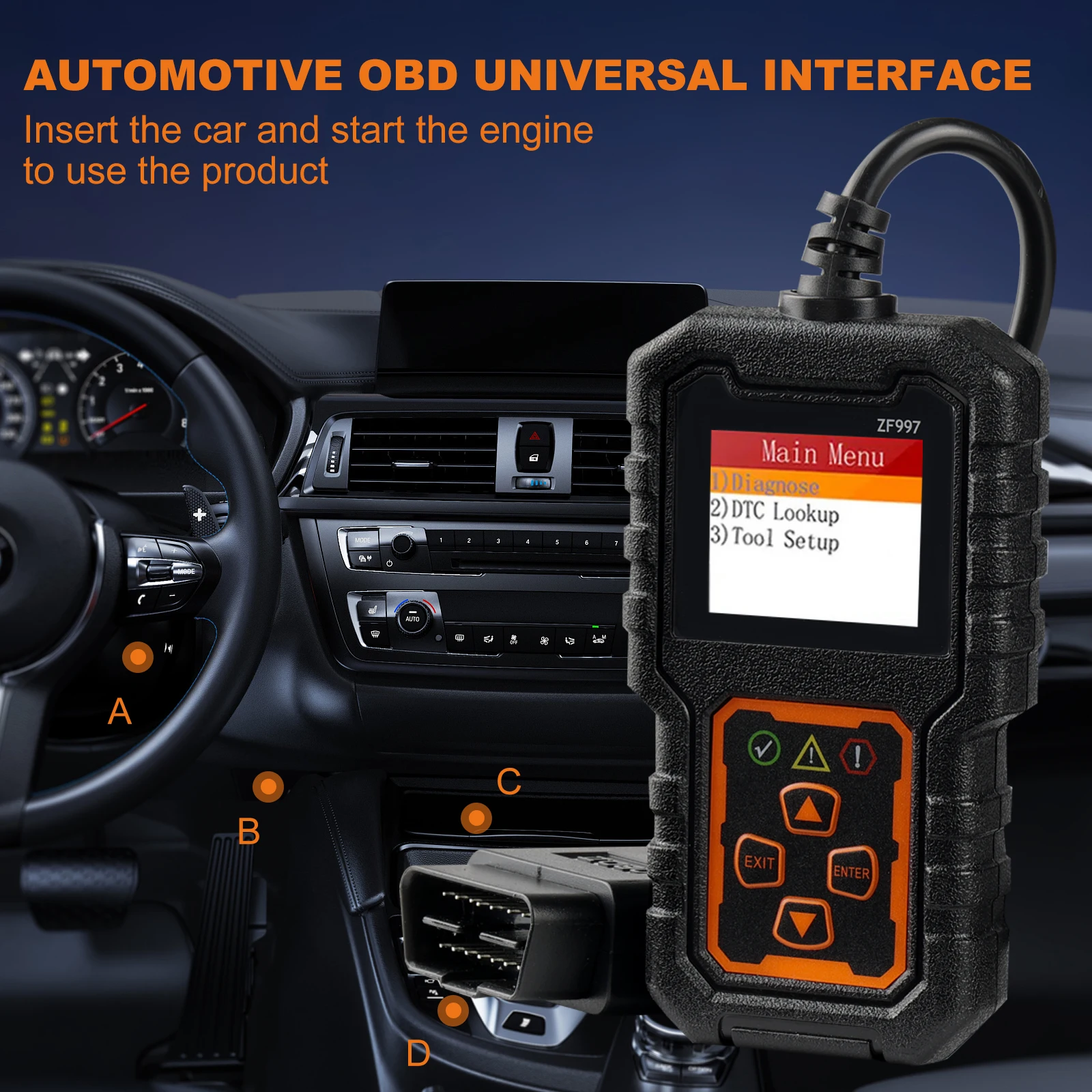 ZF997 OBD2 Scanner Diagnostic Tool for Cars Auto Car Health Check Engine Code Reader