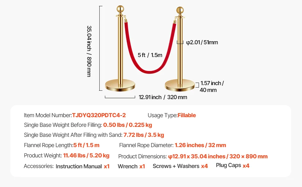 SucceBuy Stanchions 4/6/8Pcs Stainless Steel Post with Fillable Base Red Velvet Ropes & Posts Crowd Control Barriers Stanchions for Party Museum