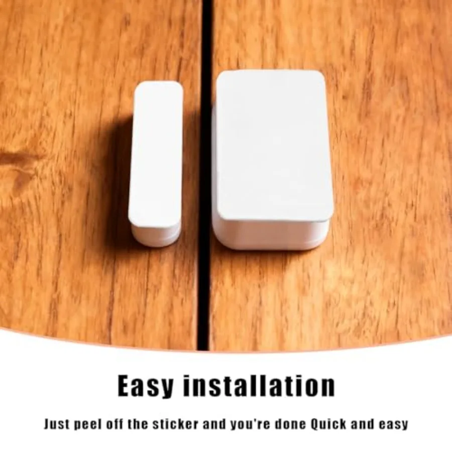 For SimpliSafe entry sensors: pre-cut double-sided adhesive pads in white, durable acrylic material, strong hold for door, wind