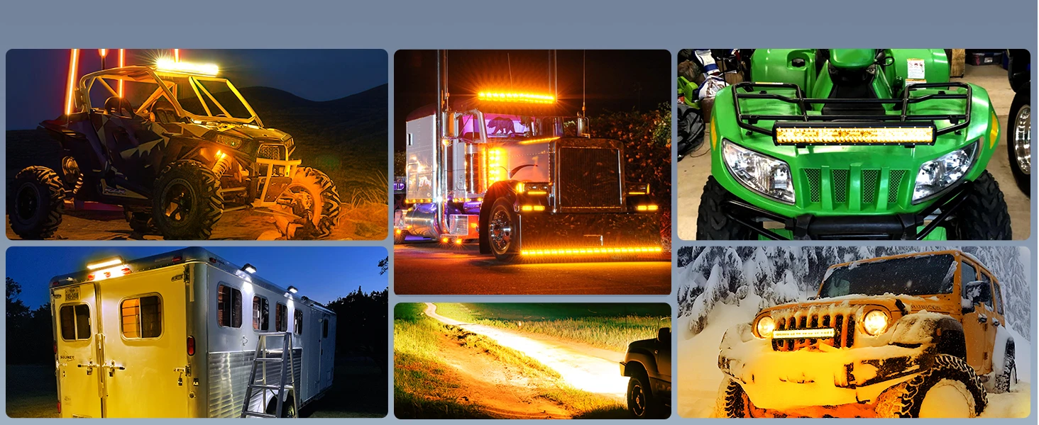 Nilight LED Light Bar 20Inch 420W Yellow Flood Spot Combo Triple Row Driving Lamp Roof Bumper Off Road LED Work Lights Pods for Van Camper Wagon Car Pickup Golf Cart ATV UTV SUV Truck Boat 4x4