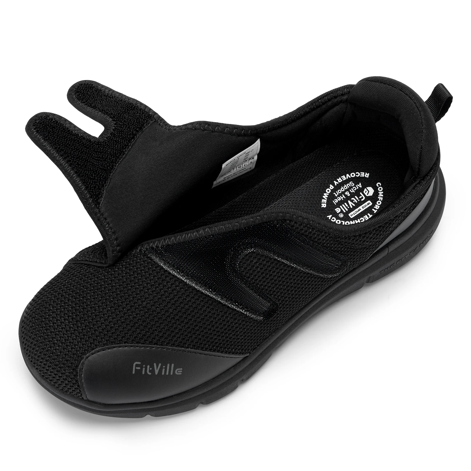 FitVille Diabetic Shoes Men Extra Wide Walking Casual Shoes for Swollen Feet Orthopedic Adjustable with Arch Support Cushioning