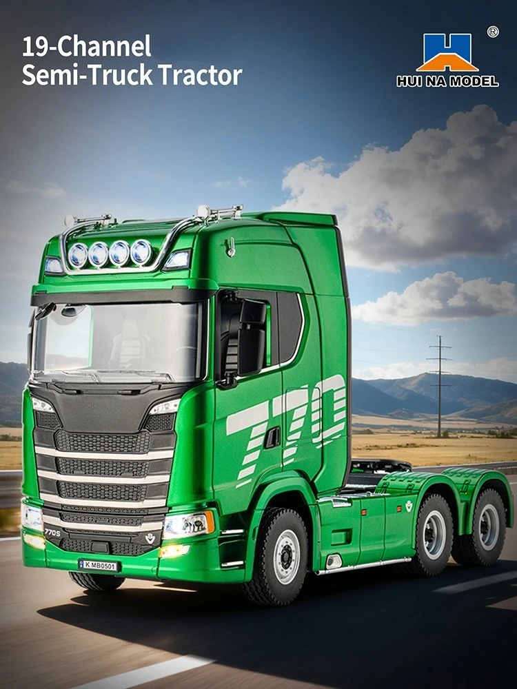 HUINA 770S 1502 1/18 RC Tractor 2.4G 19CH RC Engineering Trailer Truck with Lights and Sound System RC Car Model Toy Gift HUINA 1592 1:14 Scale RC Excavator 22 Channels
