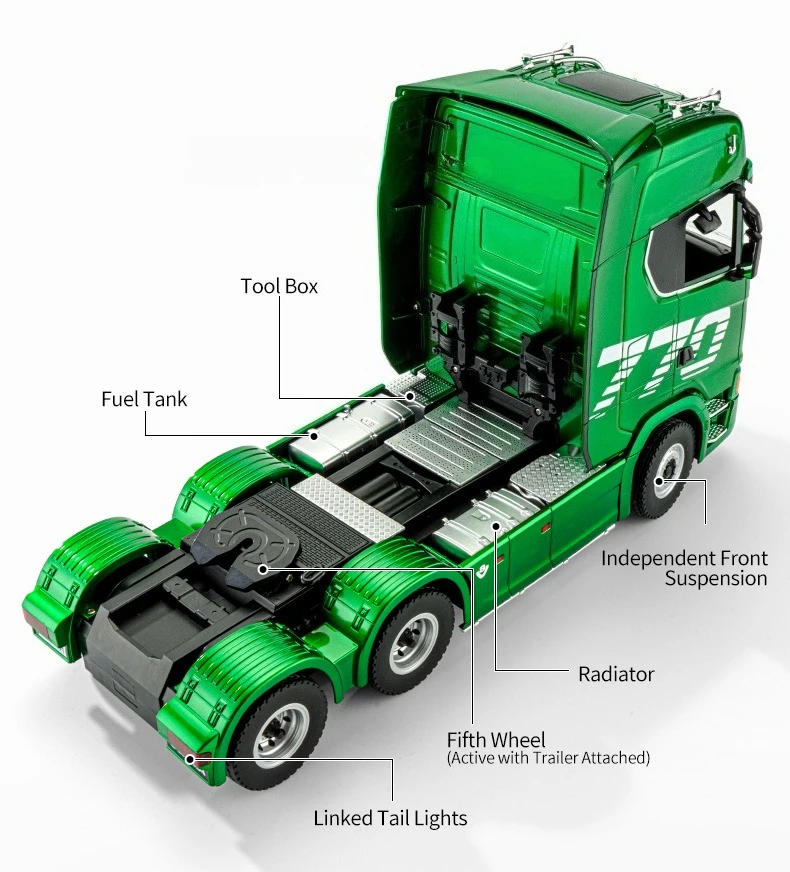HUINA 770S 1502 1/18 RC Tractor 2.4G 19CH RC Engineering Trailer Truck with Lights and Sound System RC Car Model Toy Gift HUINA 1592 1:14 Scale RC Excavator 22 Channels