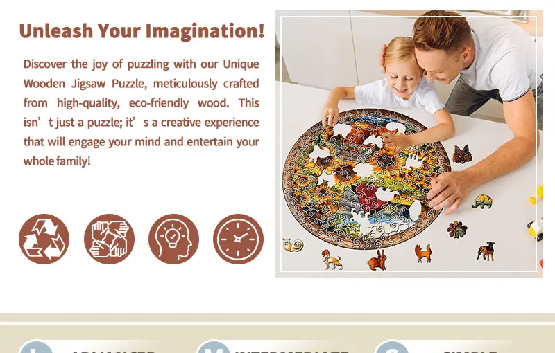 Vintage Farm Sunflower Wooden Puzzle, 5A Difficulty Unique Shaped Pieces Family Activity Gift