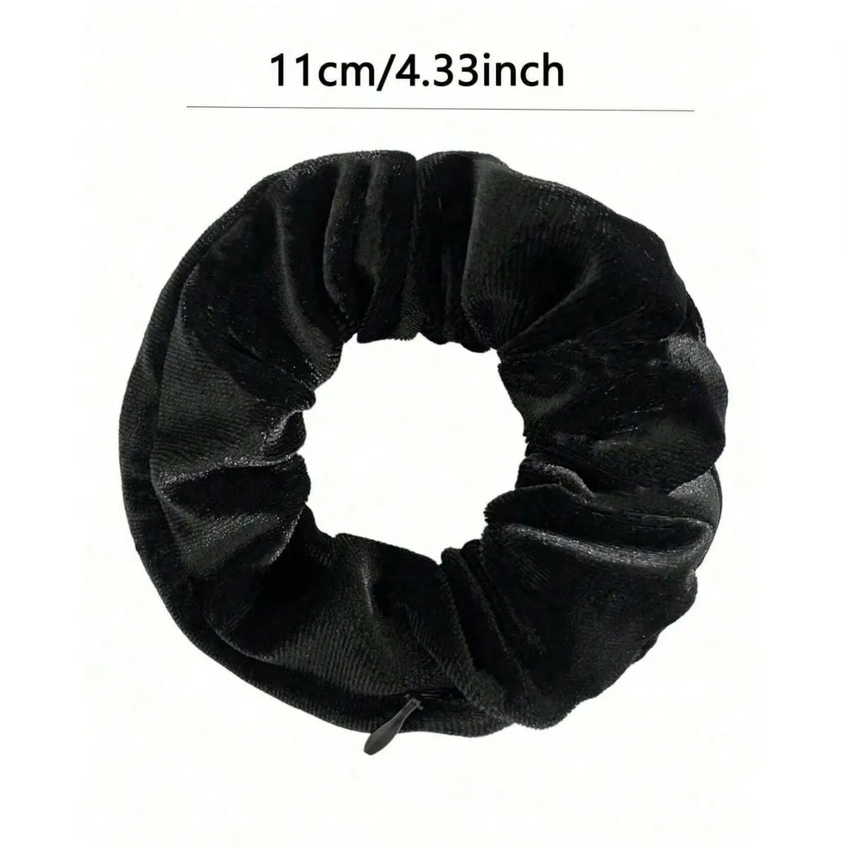 1PCS/Fashionable Sporty Velvet Hair Ties with Zipper Pockets Large Loop Hair Bands Hair Accessories for Women