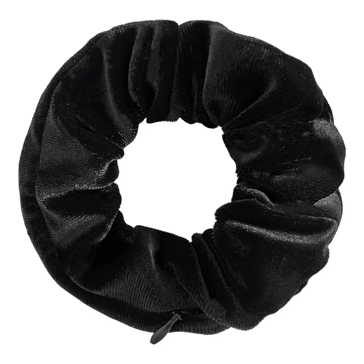 1PCS/Fashionable Sporty Velvet Hair Ties with Zipper Pockets Large Loop Hair Bands Hair Accessories for Women