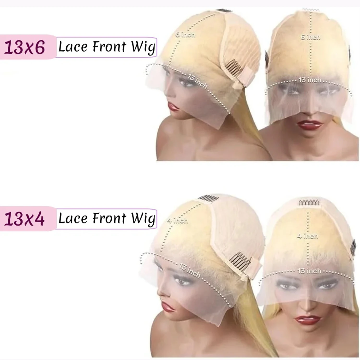 613 Honey Blonde Deep Wave Human Hair Wig HD Lace Frontal Pre-Plucked Super Double Drawn Water Wave Long Length 30/36/38 Inches for Women