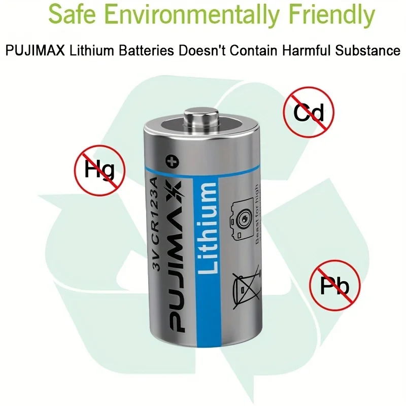 PUJIMAX 36/24/24-cell 3V CR123A Lithium Battery Single-Use Battery, With Stable Voltage and High Performance. Suitable for Remote Controls, Cameras, Flashlights, Distance Meters, and Flashlights. This Is a Non-Rechargeable Battery. Do Not Charge It.