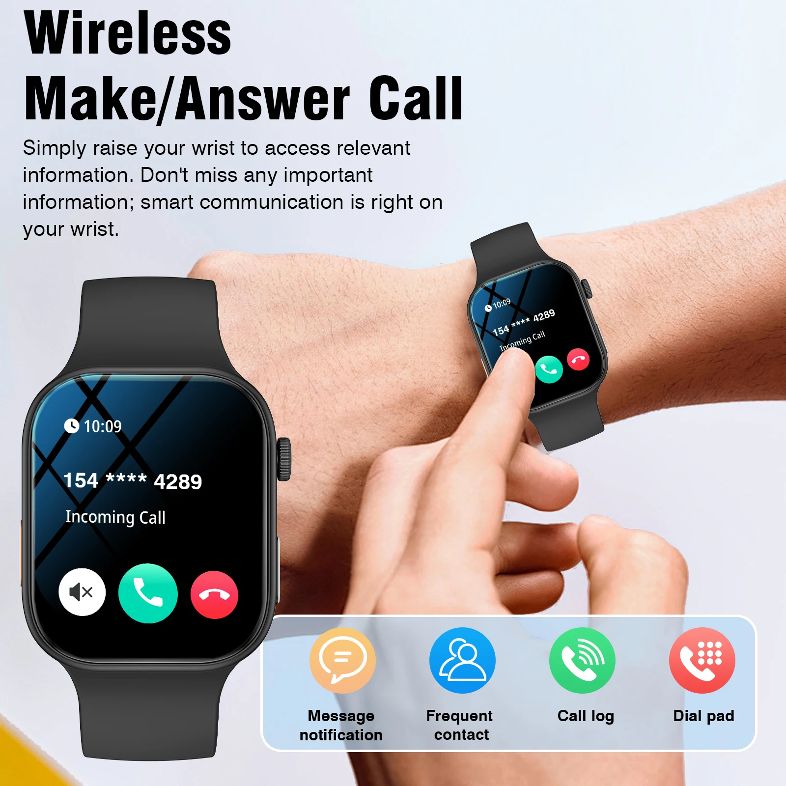 New Full-Touch High-Definition Men'S and Women'S Sports Smartwatch Features Wireless Dialing, Answering Calls, Motion Tracking, Music Control. The Stylish Smartwatch Is Compatible with Android and Iphone