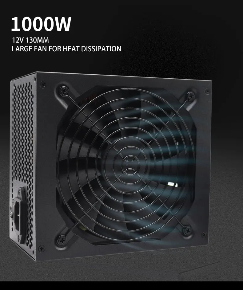 1000W ATX Gaming Power Supply 80 Plus Gold | Non-Modular | Full Voltage 110V-220V | for Desktop PC Server