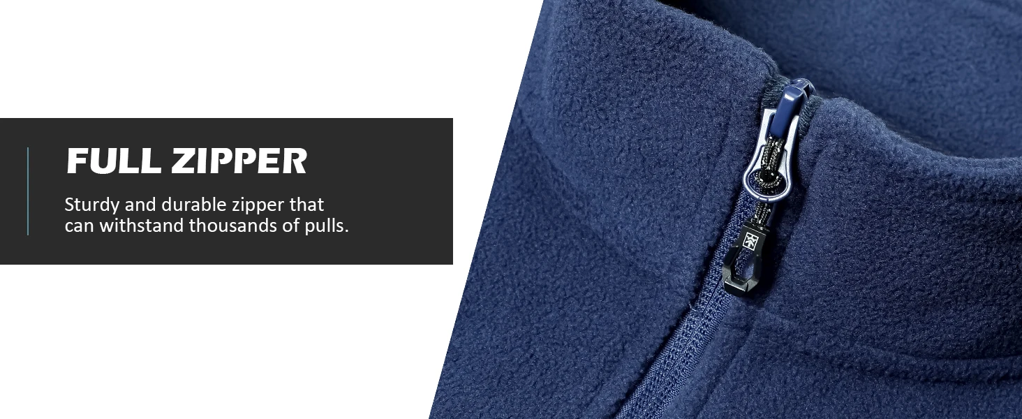 Pioneer Camp Fleece Jacket Men Full Zip Polar Lightweight Windproof Casual Soft Warm Outwear Outdoor Coat with Chest Pocket