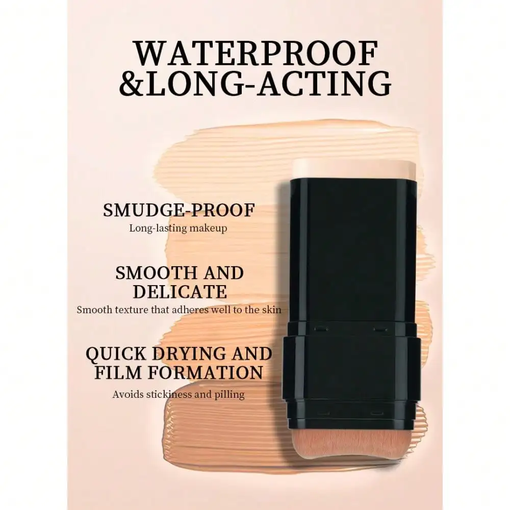 2 In 1 Waterproof ConcealingFoundation Stick ForSweat Resistance, StrongDark Circle Coverage,Natural Makeup Feel,Portable Design,Multi-ColorOptions, PerfectCosmetic Gift Long Lasting Concealer FaceConcealer Concealer Foundation
