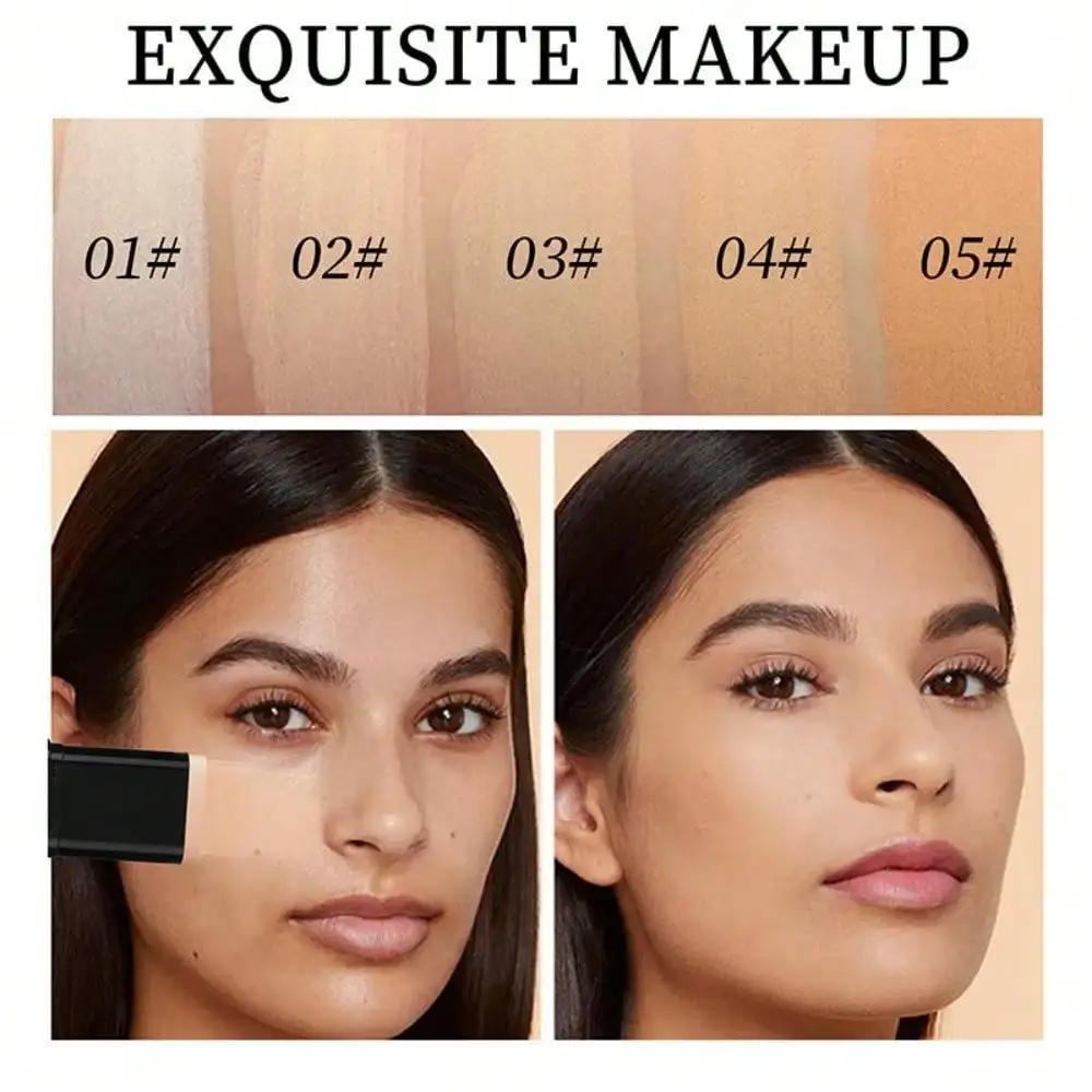 2 In 1 Waterproof ConcealingFoundation Stick ForSweat Resistance, StrongDark Circle Coverage,Natural Makeup Feel,Portable Design,Multi-ColorOptions, PerfectCosmetic Gift Long Lasting Concealer FaceConcealer Concealer Foundation