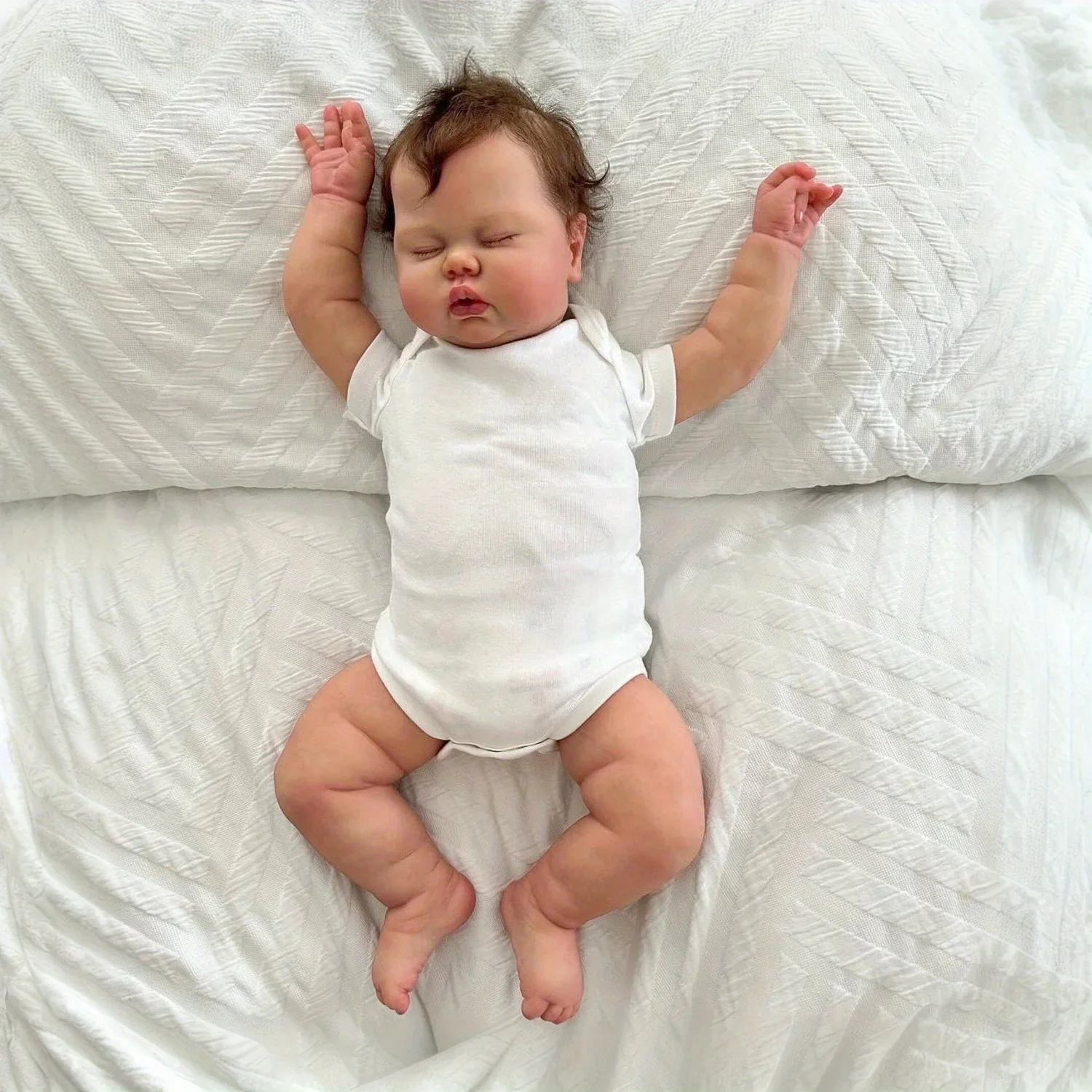 BZDOLL 50CM 20inch Sleeping Fat Reborn Doll, 3D Painted Skin, Vinyl Limbs Cloth Body, Collectible Toy & Kids Birthday Gift