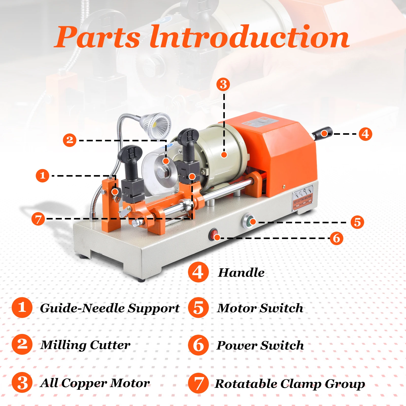 120W Key Duplicator 110V-120V Key Copier Machine Multifunctional Door Electric Metal Cutter Tool Duplicate Equipment for Hardware Stores
