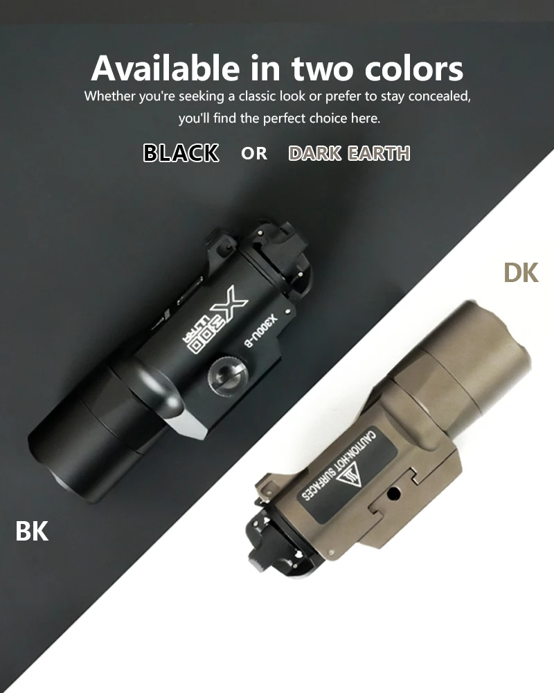 Tactical Metal SF X300U-B X300UB X300 Flashlight 1000LM LED White Light Strobe Hunting Tools Hanging Scout Light Fit 20mm Rail