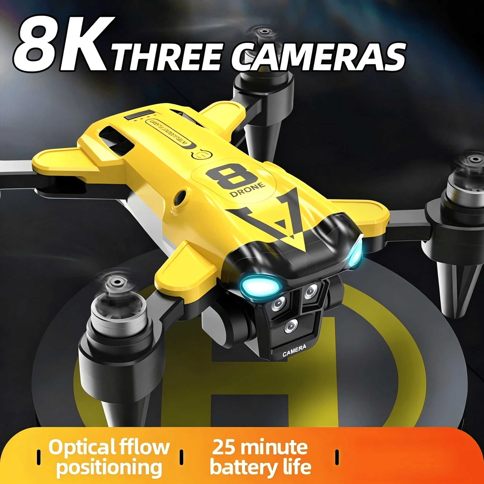 New Quadcopter with Triple Cameras, Optical Flow Positioning, One-Key Return, Brushless Motor, a Top Choice for Holiday Gifts, Drone Adventures, Portable Drone, Modern Drone, Durable Build, Tech Gift Seekers, Hobbyist Pilots 