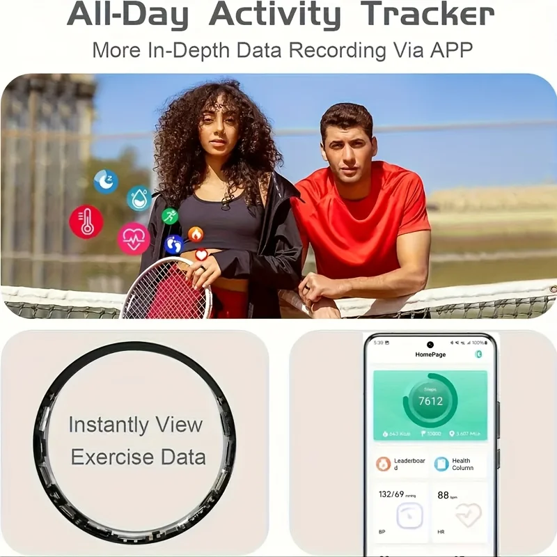 2026 Upgraded Smart Rings for Men Women, Health Monitoring Ring, Fitness Tracker with Sport Mode, Pedometer, Sleep, Step, IP68 Fitness Ring, Outdoor Activity Tracker Ring for Android for IPhone - Gifts for Him/Her