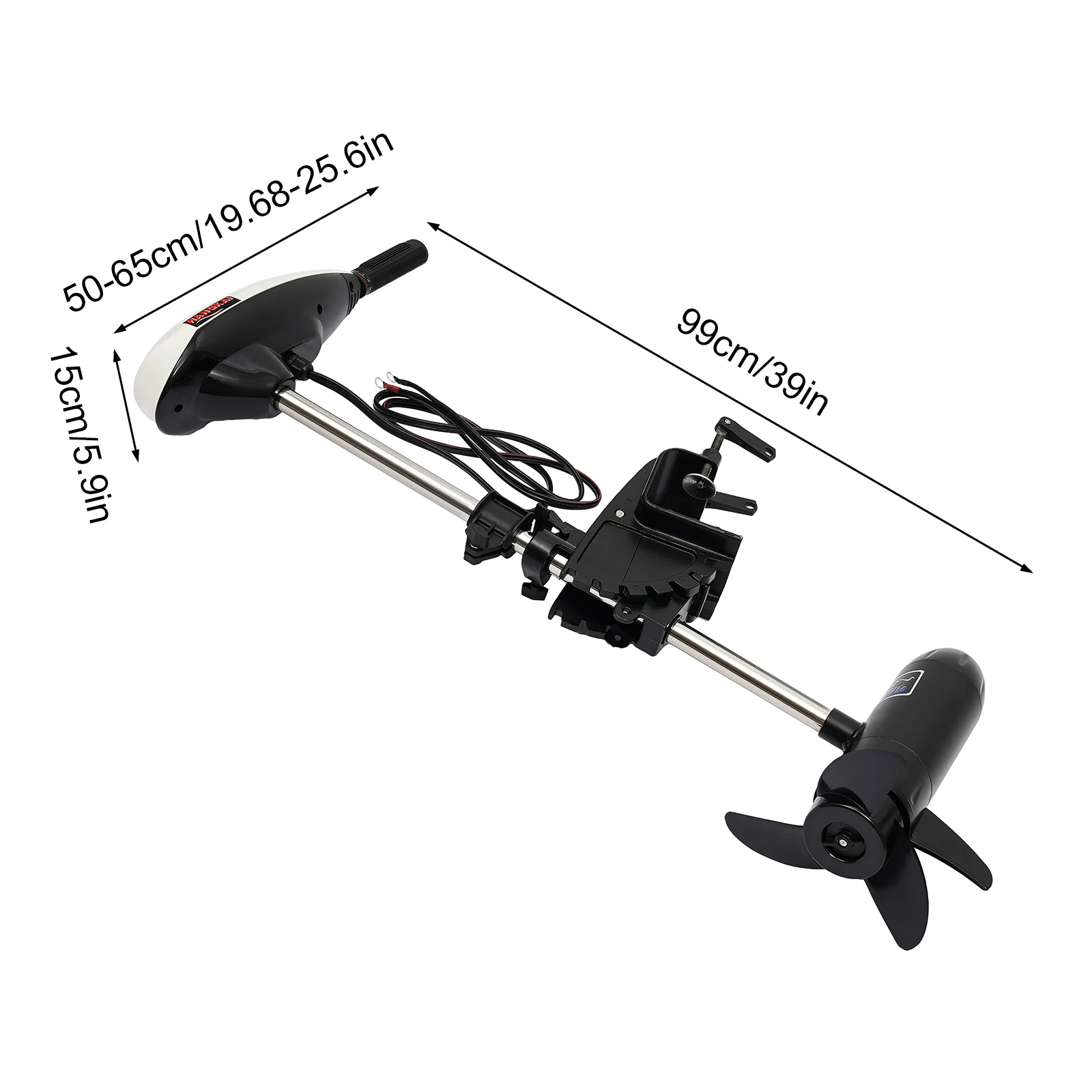 Electric Outboard Motor 66lb Thrust, Electric Trolling Motor for Saltwater, Quiet 50dB Zero Emission, Adjustable Shaft with Tilt, Portable 10kg for Kayak Boat