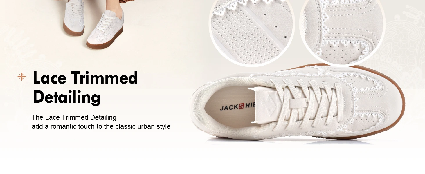 Women's Ribbon Lace-Up Fashion Sneakers Arch Support Gum Sole Tennis Walking Shoes with Memory Foam