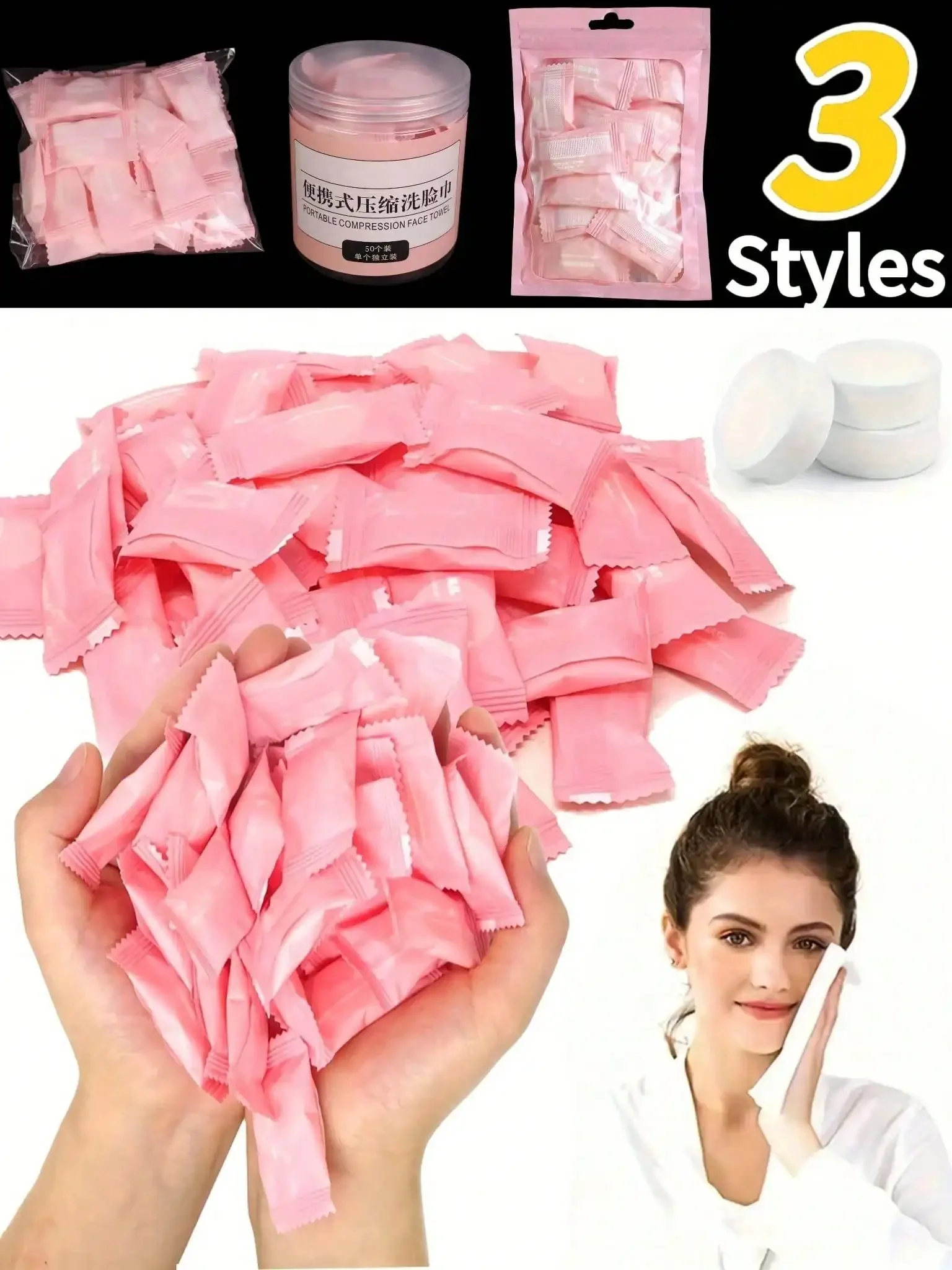 100pcs Compressed Face Towels, Disposable Compressed Towels, Portable Cleansing Wet Wipes, Soft Travel Face Towels, Portable Compressed Towels, Outdoor Camping Wet Wipes And Toilet Paper, Suitable For Outdoor Camping And Hiking Face Cleaning, Ideal For Ca