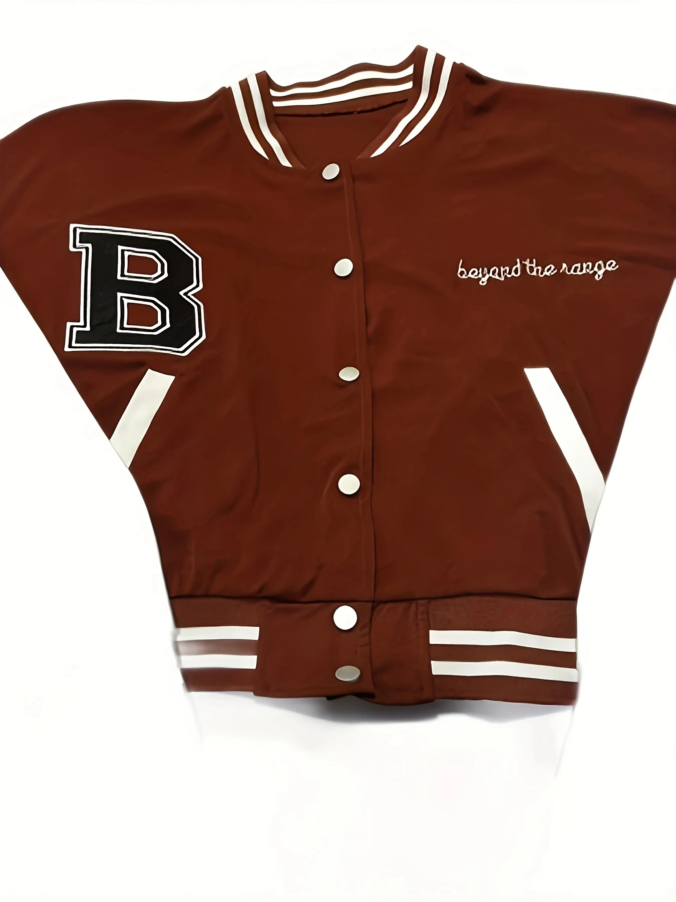 Plus Size Women's Colorblock Letter B Print Cropped Baseball Jacket Set High Waist Black PU Pleated Leather Mini Skirt Hot Girl Two-Piece Set