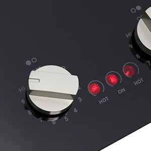 21 Inch 2 Burners Electric Cooktop 3700W Apartment Electric Stove Top Double Radiant, UL Certified, 9 Heating Level Knob Control, Overheating Protection, 110V-240V Ceramic Glass Cooktop